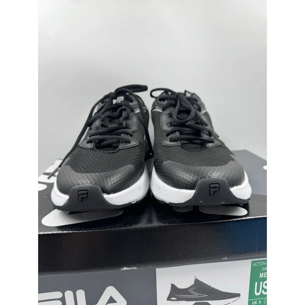FILA Men’s Action-Stride Energized Black White Athletic Sneakers Shoes Size 9.5